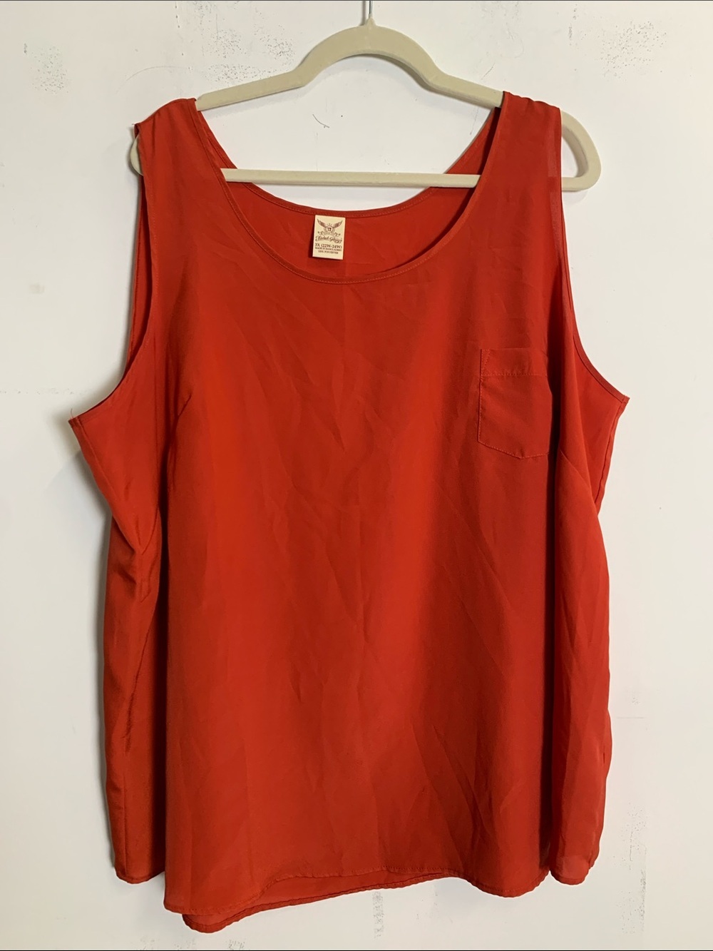 Faded Glory Rust Orange Scoop Tank with Pocket
